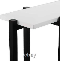 Slim Narrow Sofa Console Table Hallway Living Room Display Storage Blanc/noir