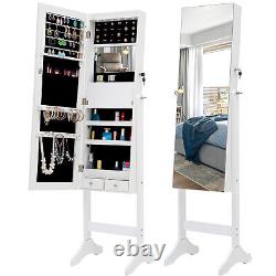 Stand Full Longueur Miroir Cabinet De Bijoux Free Standing Armoire Storage Organizer