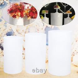 Support d'affichage cylindrique blanc pour gâteau de mariage, étagère de rangement empilable à 3 pièces