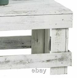 Table Basse Rustique Récupérée Maison De Vie De Ferme En Bois Affichage Blanc