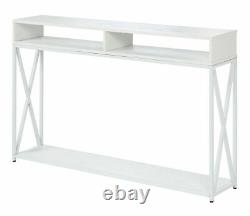 Table De Console Transitoire Avec Étagères Cubby Hallway Decor Display Storage Blanc