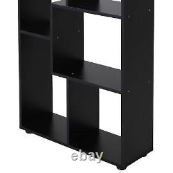 Tall Modern Bookshelf Modern Display Cabinet Storage Shelves Room Divider Noir