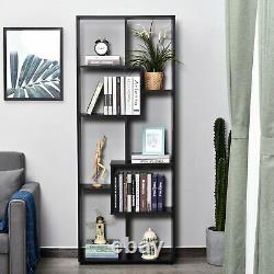 Tall Modern Bookshelf Modern Display Cabinet Storage Shelves Room Divider Noir