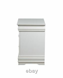 Traditionnel Élégant 2-tiroir Table De Chevet Lampe De Chevet Table Display Storage Blanc