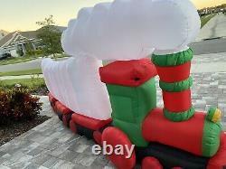 Train De Noël Gonflable Géant Avec Le Père Noël 16' Wide! Affichage En Magasin Rare