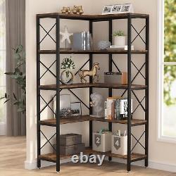 Tribesignes Etagere Bibliothèque 5 Tier Tall Corner Librairie De Rangement Rack