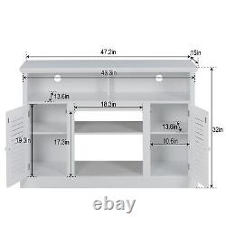 Tv Stand Pour 55'' Console Table Display Armoire Rangement Salle De Séjour Divertissement