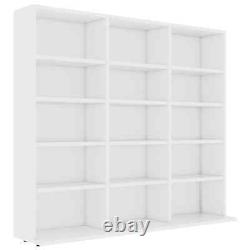 Vidaxl CD Cabinet White Chipboard CD Storage Display Shelf Bookcase Stand