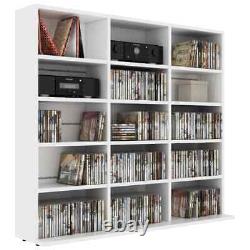 Vidaxl CD Cabinet White Chipboard CD Storage Display Shelf Bookcase Stand