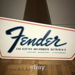 Vintage Des Années 1960 Fender Vitrine Magasin De Musique Guitar Bass Stand Display Sign Strat