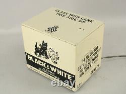 Vintage Fleischmann Black & White Scotch Whiskey Tin Display Animated Dogs