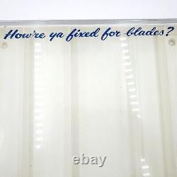 Vintage Gillette Razor Countertop Store Display Publicité Showcase Glass LID