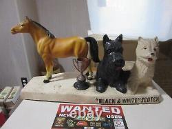 Vintage Grand Black & White Scotch Whiskey Scottie Dogs Liquor Store C. 1950's