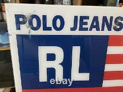 Vintage Polo Jeans Ralph Lauren Store Signer Plexiglass 40x50 Rare 20lbs