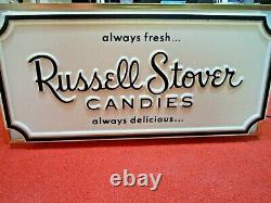 Vintage Russell Stover Candies Lighted Store Display Sign Double Sided Works