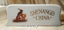 Vintage Shenango Chine Porcelaine Boutique Display Sign Indian Potter New Castle, Pa