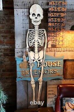 Vintage Skeleton Halloween Cardboard Store Affichage De La Porte Décoration De Fenêtre Murale