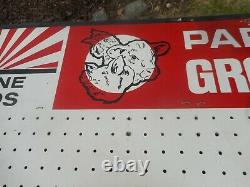 Vintage Wayne Nourrit Cow Pig Chicken Advertising Peg Board Store Display Sign