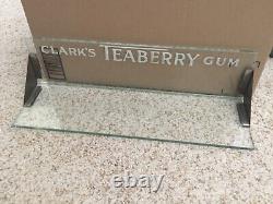 Vinture Rare 1930-40s Clarks Teaberry Gum Embossed Glass Store Counter Display
