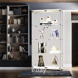 Vitrine en verre avec lumières LED, étagères modernes pour collectionneurs de jouets